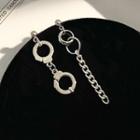 Handcuffs Asymmetrical Alloy Dangle Earring 1 Pair - Silver - One Size