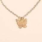 Butterfly Pendant Necklace Gold - One Size