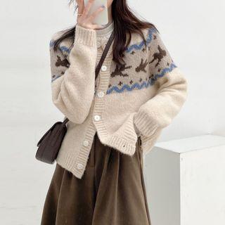 Gold Fish Print Cardigan