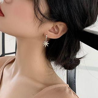 Rhinestone Star Dangle Earring 1 Pair - Zircon - Star - One Size
