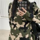 Camouflage Pattern Sweater Green - One Size
