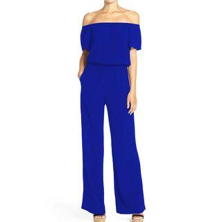 Short-sleeve Off Shoulder Jumpsuit