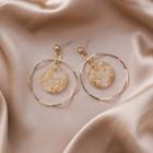 Gold Leaf Hoop Dangle Earring As Shown In Figure - One Size