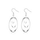 Fashion Multilayer Oval Earrings Silver - One Size