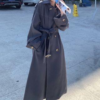 Long-sleeve Plain Tie-waist Jacket
