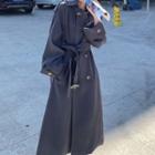 Long-sleeve Plain Tie-waist Jacket