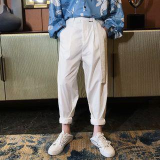 Belted Straight-fit Pants