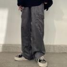 Corduroy Side Pocket Wide-leg Pants