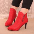 Pointy-toe Kitten-heel Ankle Boots