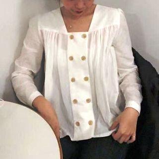 Double-breasted Blouse As Shown In Figure - One Size