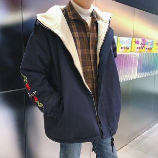 Fleece-lined Embroidered Hooded Jacket