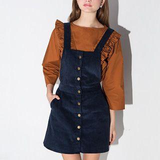 Buttoned Pinafore Dress