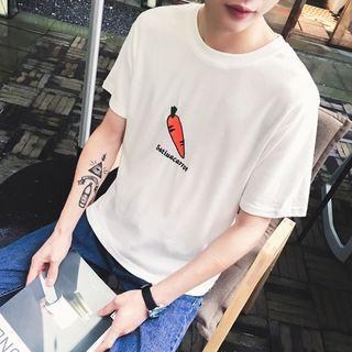 Fruit Embroidered Short-sleeve T-shirt