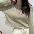 Summer Rib-knit Sweater Khaki - One Size