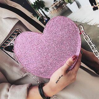 Glitter Heart Clutch