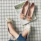 Bow Accent Faux Pearl Flats