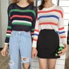 Long Sleeve Striped Knit Top