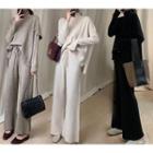 Set: Short-sleeve Sweater + T-shirt + Pants