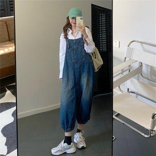 Washed Oversize Denim Jumper Pants
