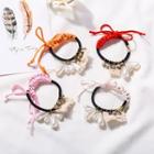 Faux Pearl Red String Hair Tie