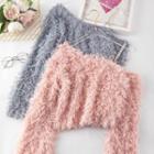 Fringed Cold-shoulder Sweatshirt