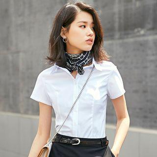 Set: Plain Short-sleeve Shirt + Dress Pants