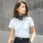 Set: Plain Short-sleeve Shirt + Dress Pants