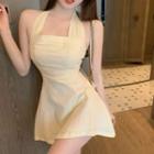 Open-back Halter-neck A-line Dress