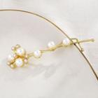Faux Pearl Rhinestone Alloy Hair Clip Gold - One Size