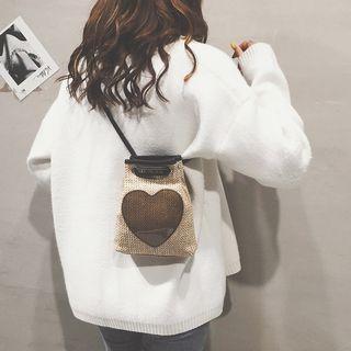 Heart Straw Crossbody Bag