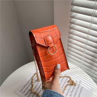 Croc Grain Crossbody Mobile Pouch