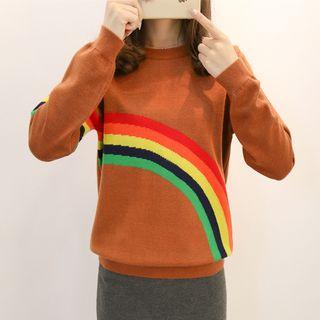 Rainbow Long-sleeve Knit Top