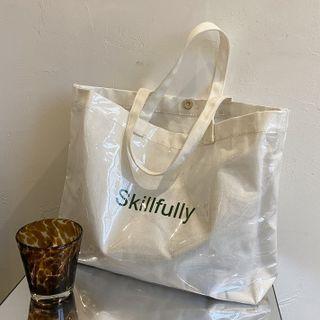 Pvc Panel Lettering Tote Bag