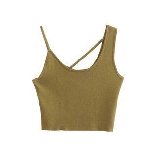 Asymmetrical Crop Knit Tank Top