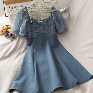 Patchwork Boatneck Mini Dress