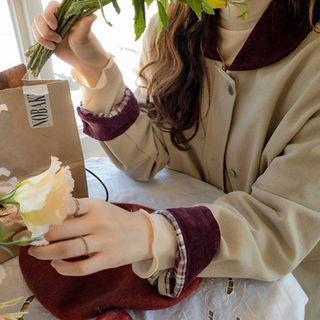 Corduroy-trim Pocket-front Jacket