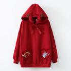 Frilled Sweetheart Applique Hooded Pullover