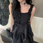 Shirred Strap Ruffled A-line Dress / Shirt