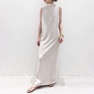 Mock-neck Maxi Tank Dress