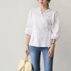 Wrap-front Eyelet Top