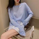 Long-sleeve T-shirt / Asymmetric Tie Dye Mini Skirt