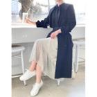 Belted Sailor-collar Long Trench Coat