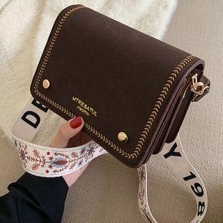Mini Flap Lettering Print Crossbody Bag