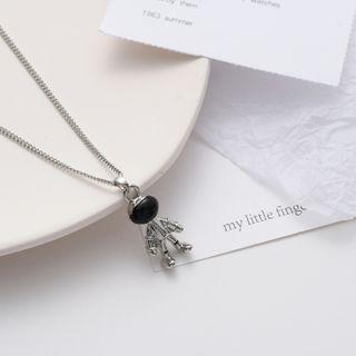 Alloy Astronaut Pendant Necklace Astronaut - Black & Silver - One Size