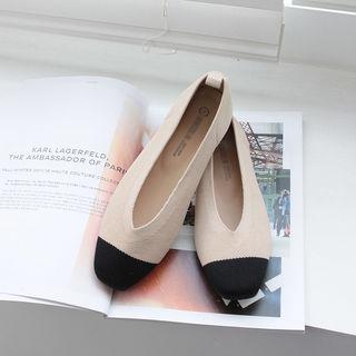 Toe-cap Knit Flats