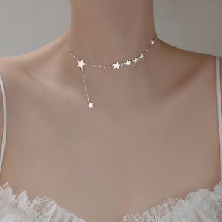 925 Sterling Silver Star Choker Star - One Size