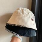 Contrast Stitching Plain Bucket Hat