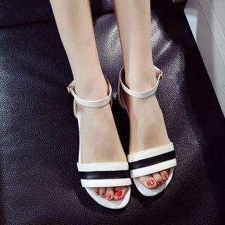 Ankle Strap Two-tone Sandals