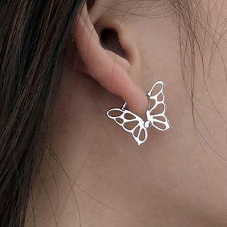 Alloy Butterfly Earring 1 Pair - Alloy Butterfly Earring - White Gold - One Size