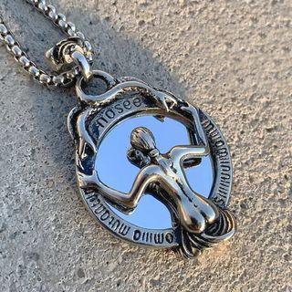 Stainless Steel Pendant Necklace 1pc - Silver - One Size